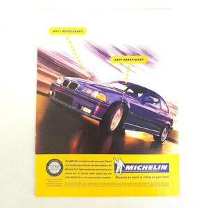 Vintage Michelin BMW M3 Print Ad Performance Tire Automotive Advertising Decor